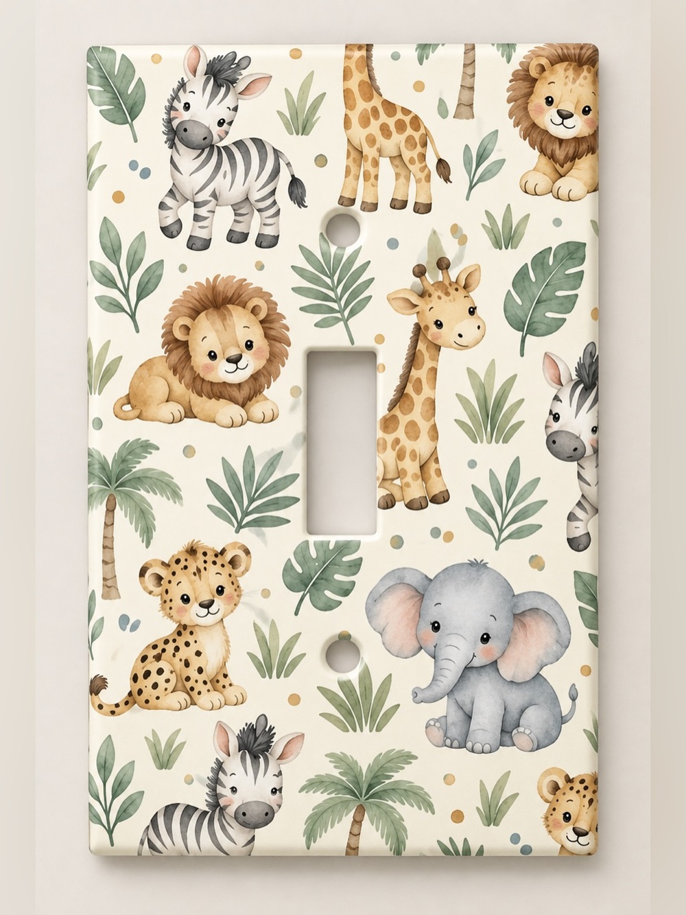 Cute Safari Animals Kids Nursery Jungle Toggle Light Switch Wall Plate